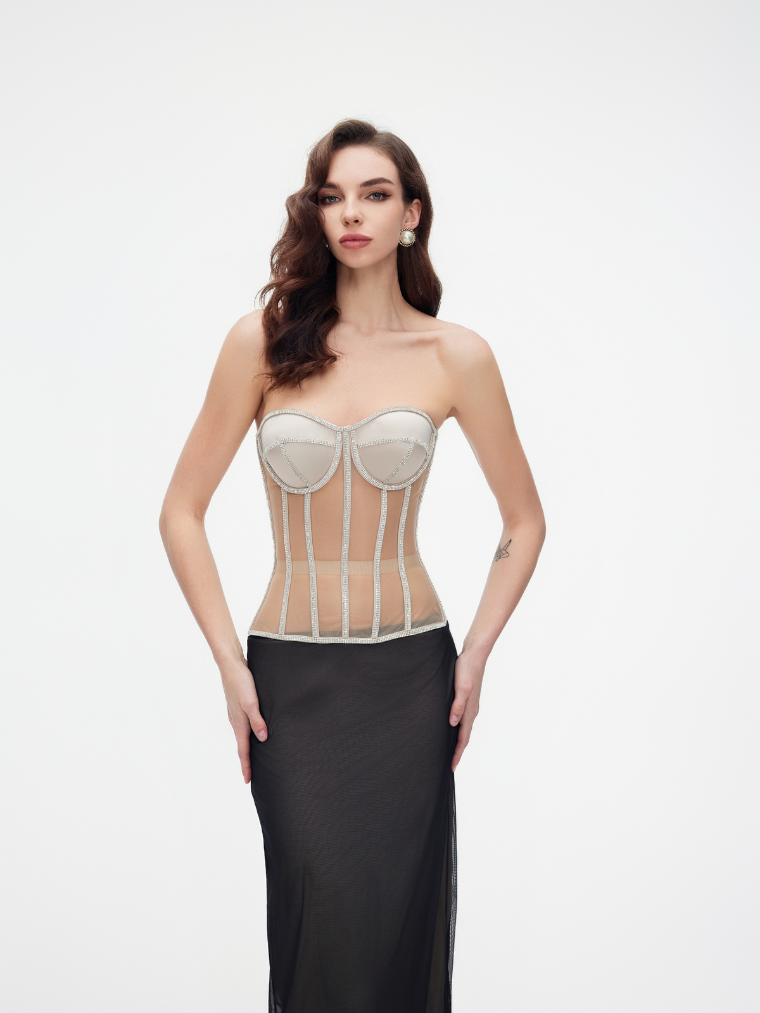 Secret form bra with rhinestones beige 6