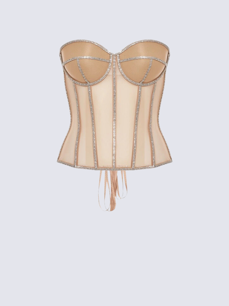Secret form bra with rhinestones beige 7